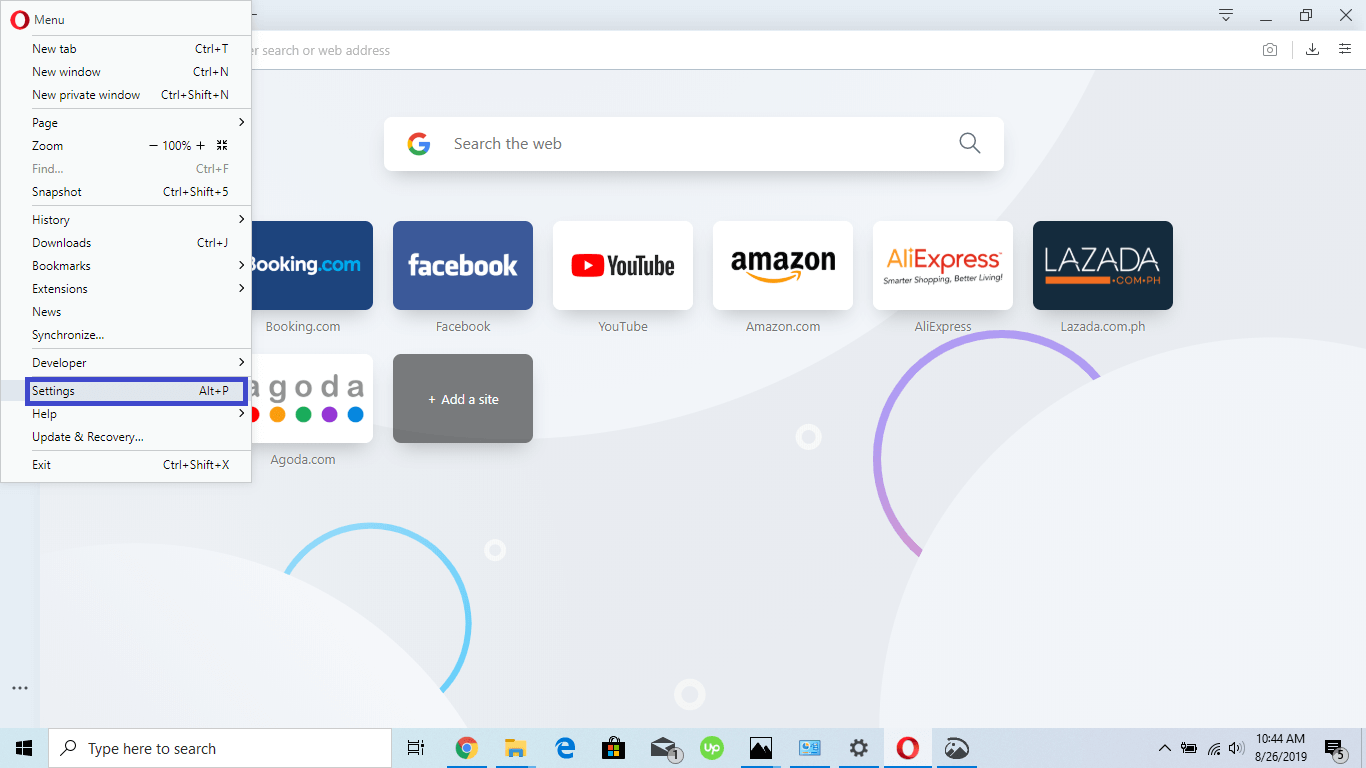 opera browser settings opera browser settings