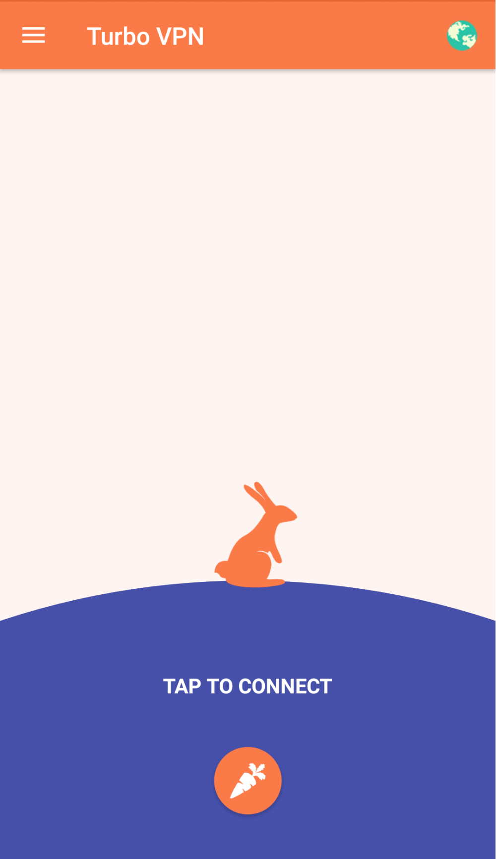 tap on the carrot to connect to the fastest server in turbo vpn android app