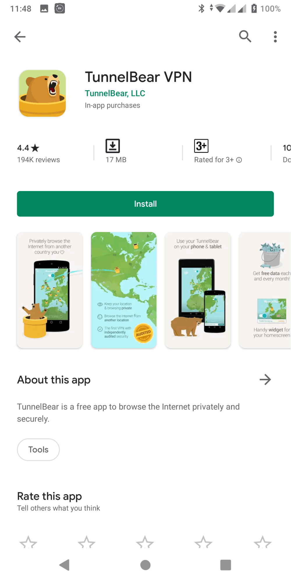 install tunnelbear android install tunnelbear android
