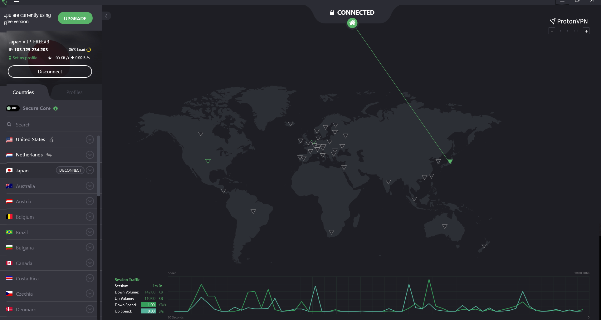 protonvpn app interface protonvpn app interface