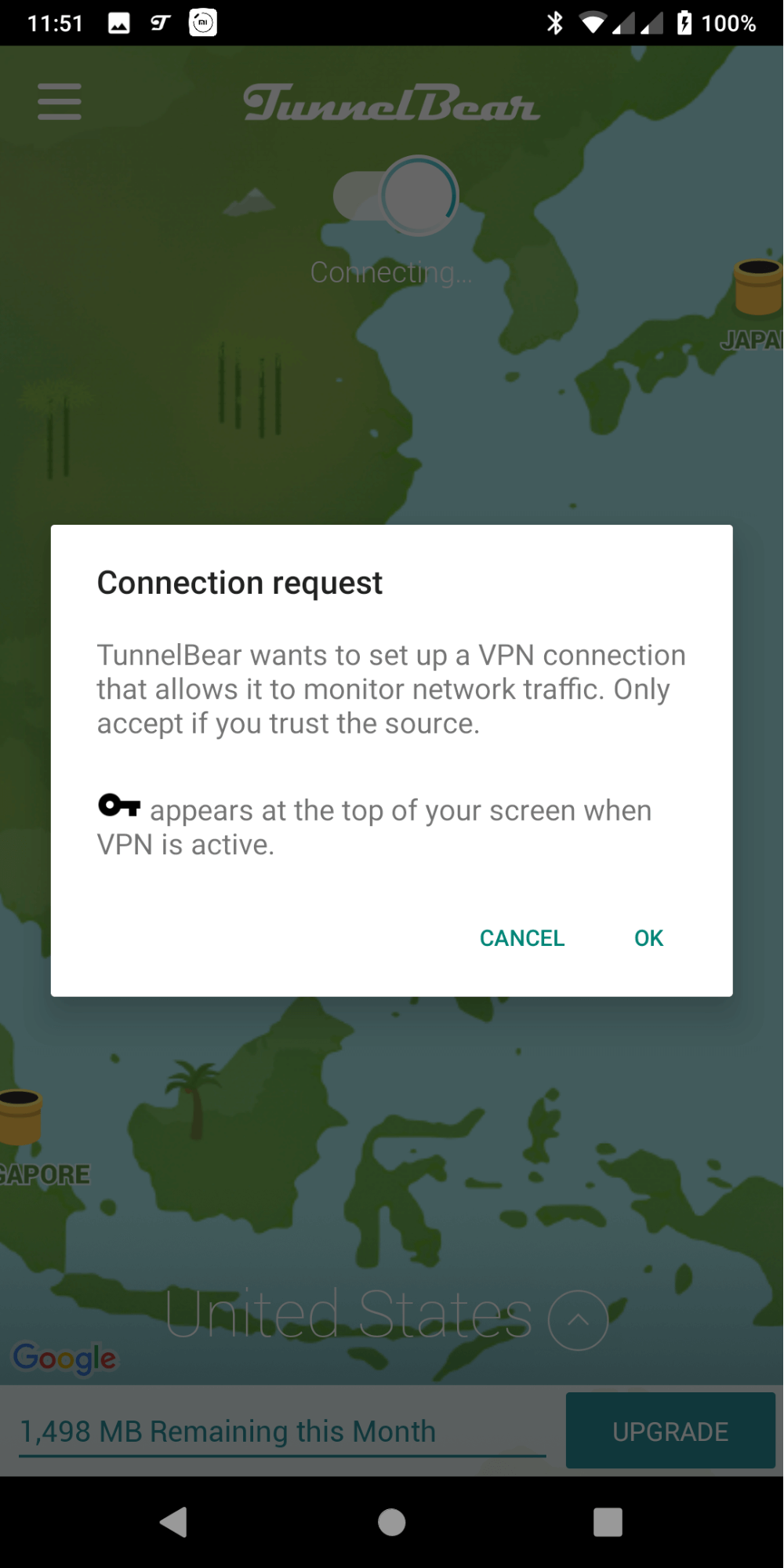 tunnelbear android connection request tunnelbear android connection request