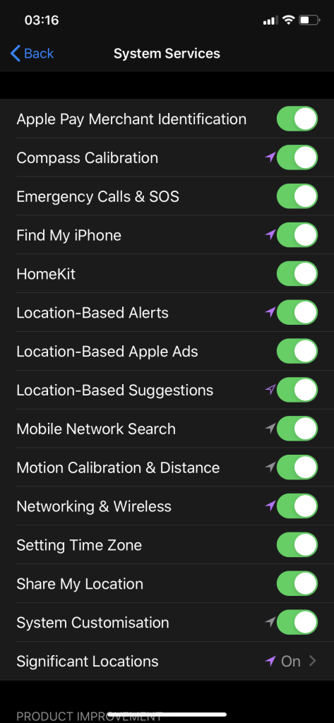 iPhone location history