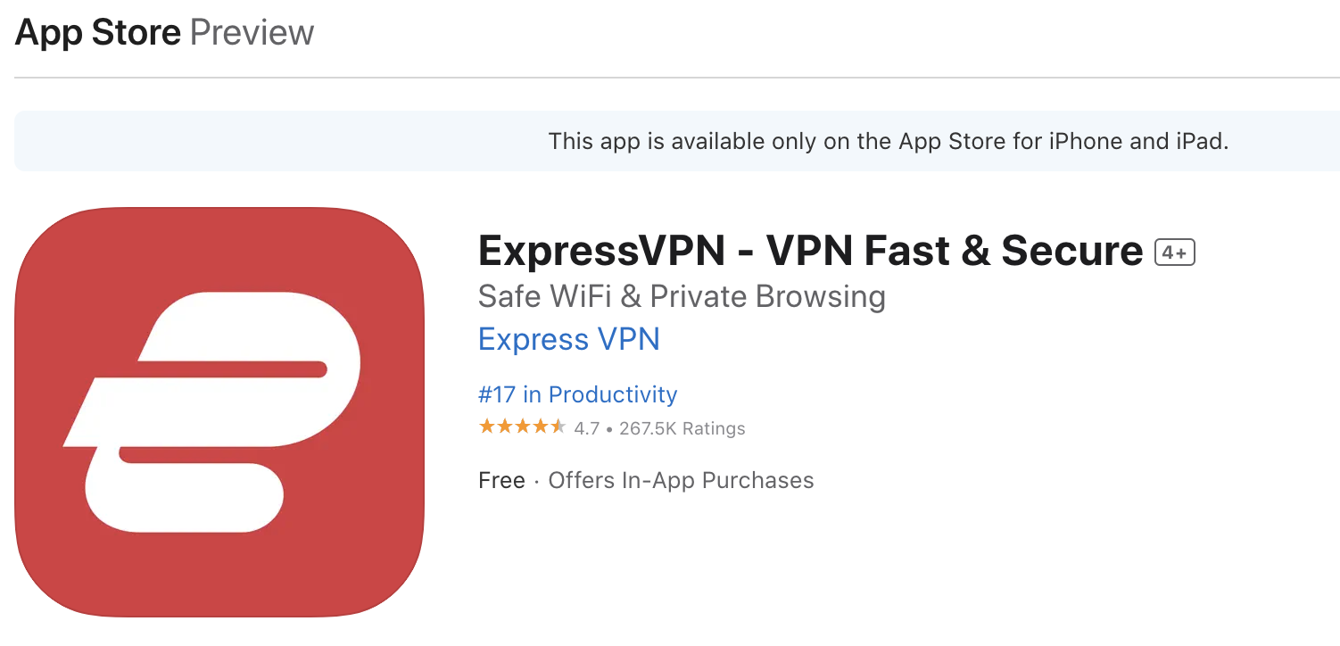 expressvpn-appstore ExpressVPN on App Store