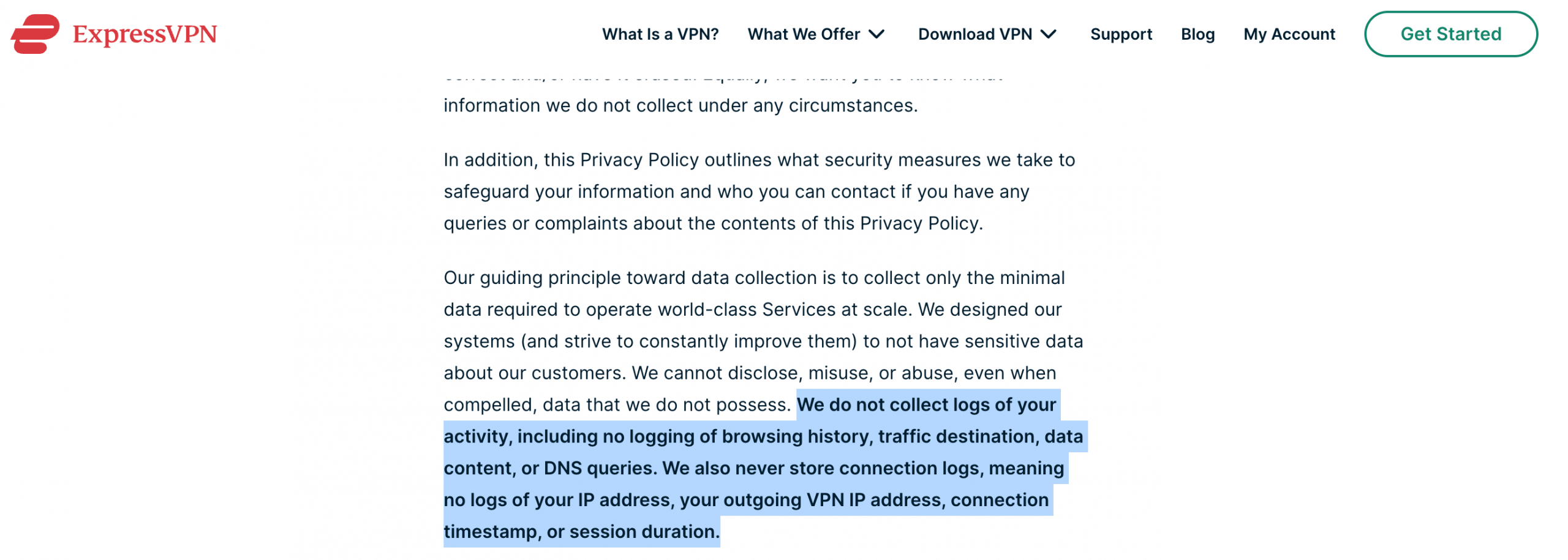 expressvpn-policy ExpressVPN's policy