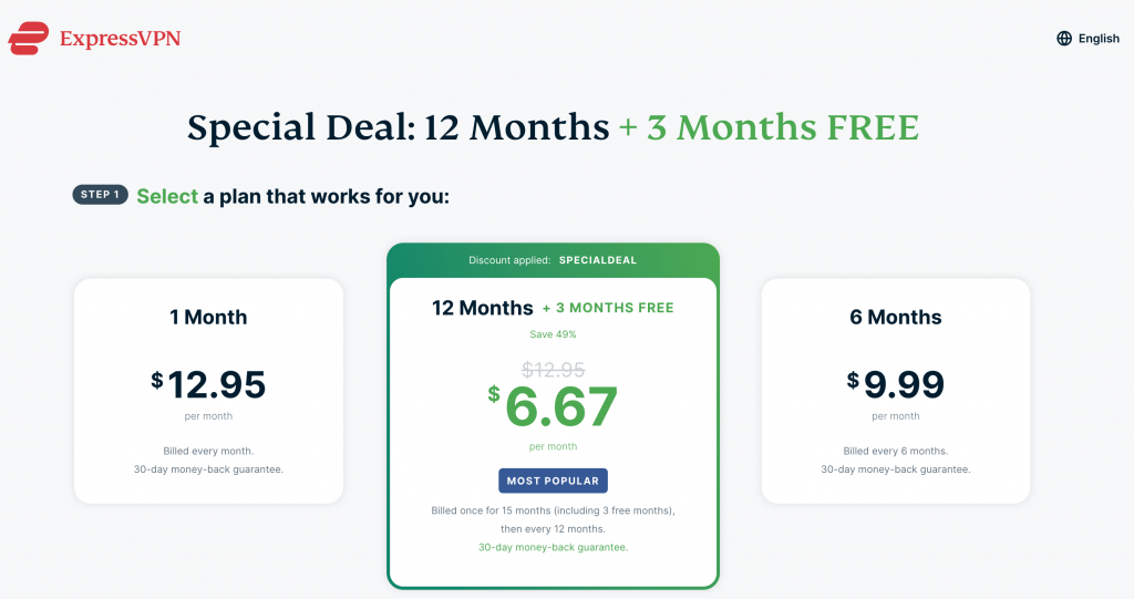 ExpressVPN's Pricing
