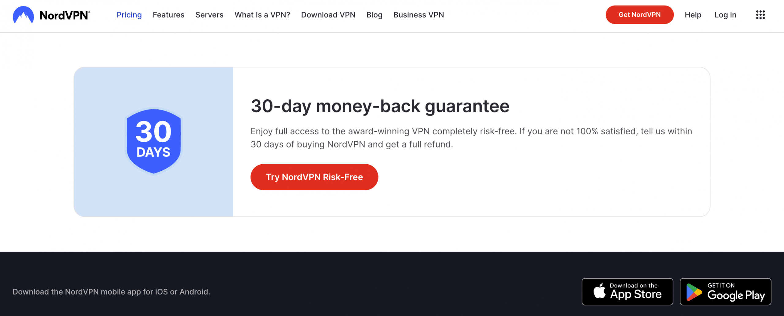 NordVPN money-back guarantee