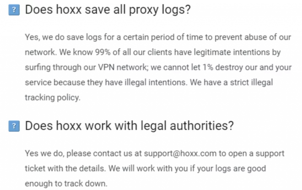 Proxy logs on Hoxx